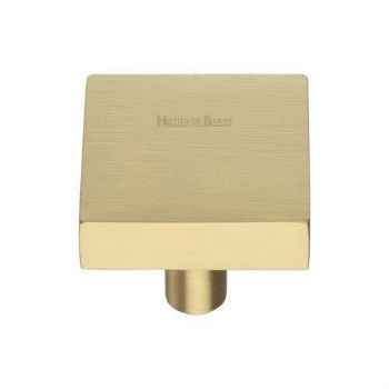 Square Cabinet Knob in a Satin Brass Finish - C3685-SB Square Cabinet Knob in a Satin Brass Finish - C3685-SB