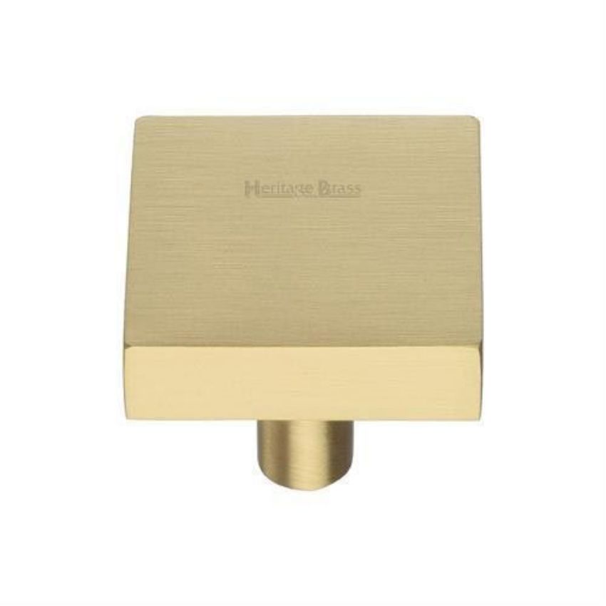 Square Cabinet Knob in a Satin Brass Finish - C3685-SB