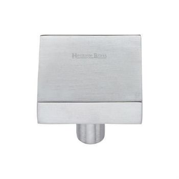 Square Cabinet Knob in a Satin Chrome Finish - C3685-SC  Square Cabinet Knob in a Satin Chrome Finish - C3685-SC