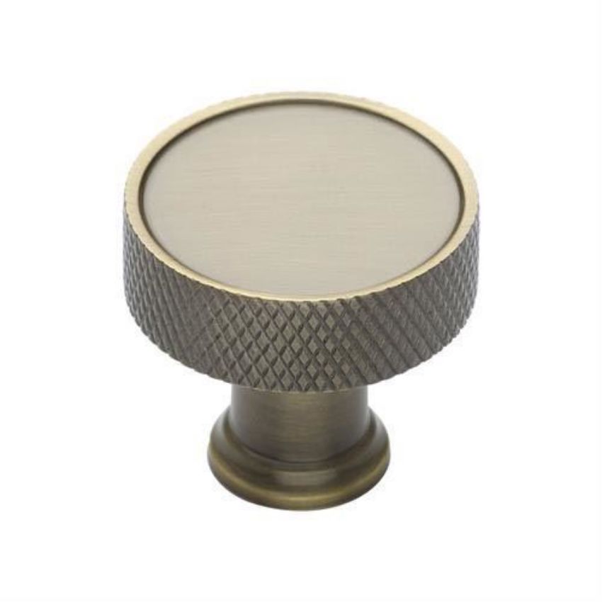 Florence Knurled Design Cabinet Knob in Antique Brass Finish - C4648-AT