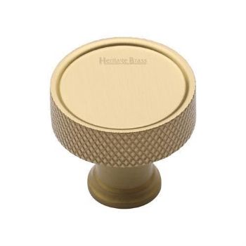 Florence Knurled Design Cabinet Knob in Satin Brass Finish - C4548-SB Florence Knurled Design Cabinet Knob in Satin Brass Finish - C4548-SB