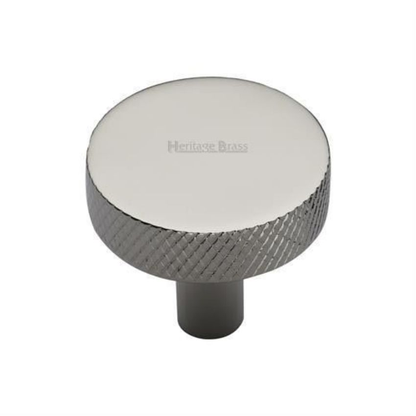 Disc Knurled Design Cabinet Knob in Polished Nickel Finish - C3884-PNF