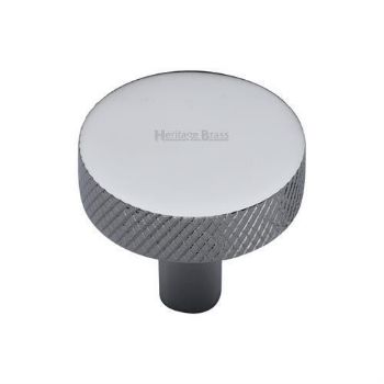 Disc Knurled Design Cabinet Knob in Polished Chrome Finish - C3884-PC Disc Knurled Design Cabinet Knob in Polished Chrome Finish - C3884-PC