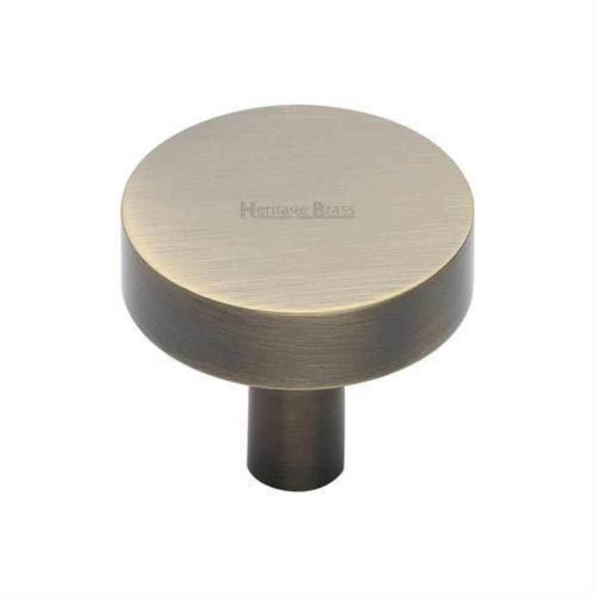 Disc Design Cabinet Knob in Antique Brass Finish - C3880-AT