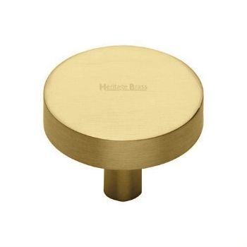 Disc Design Cabinet Knob in Satin Brass Finish - C3880-SB  Disc Design Cabinet Knob in Satin Brass Finish - C3880-SB