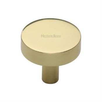 Disc Design Cabinet Knob in Polished Brass Finish - C3880-PB Disc Design Cabinet Knob in Polished Brass Finish - C3880-PB