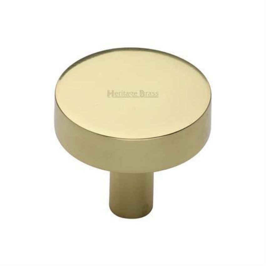 Disc Design Cabinet Knob in Polished Brass Finish - C3880-PB