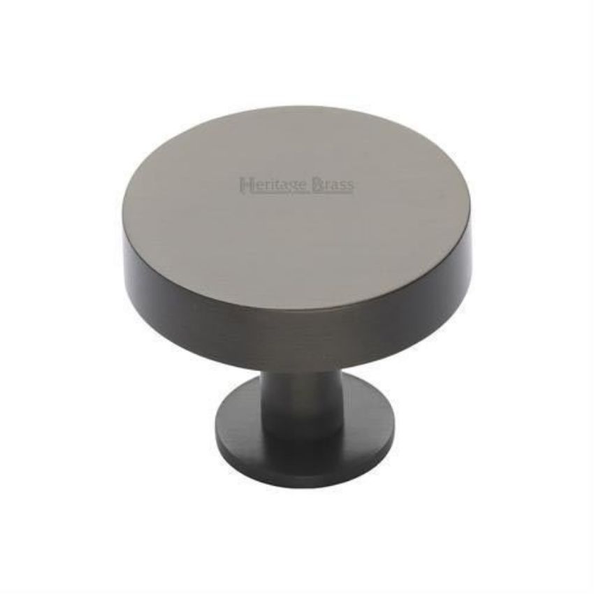 Disc Design Cabinet Knob on a Base in Matt Bronze Finish - C3885-MB