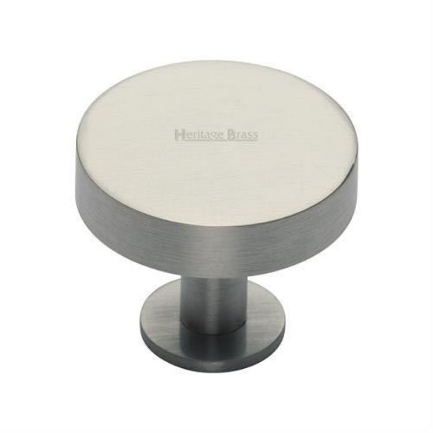 Disc Design Cabinet Knob on a Base in Satin Nickel Finish - C3885-SN 