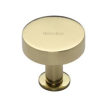 Disc Design Cabinet Knob on a Base in Polished Brass Finish - C3885-PB Disc Design Cabinet Knob on a Base in Polished Brass Finish - C3885-PB