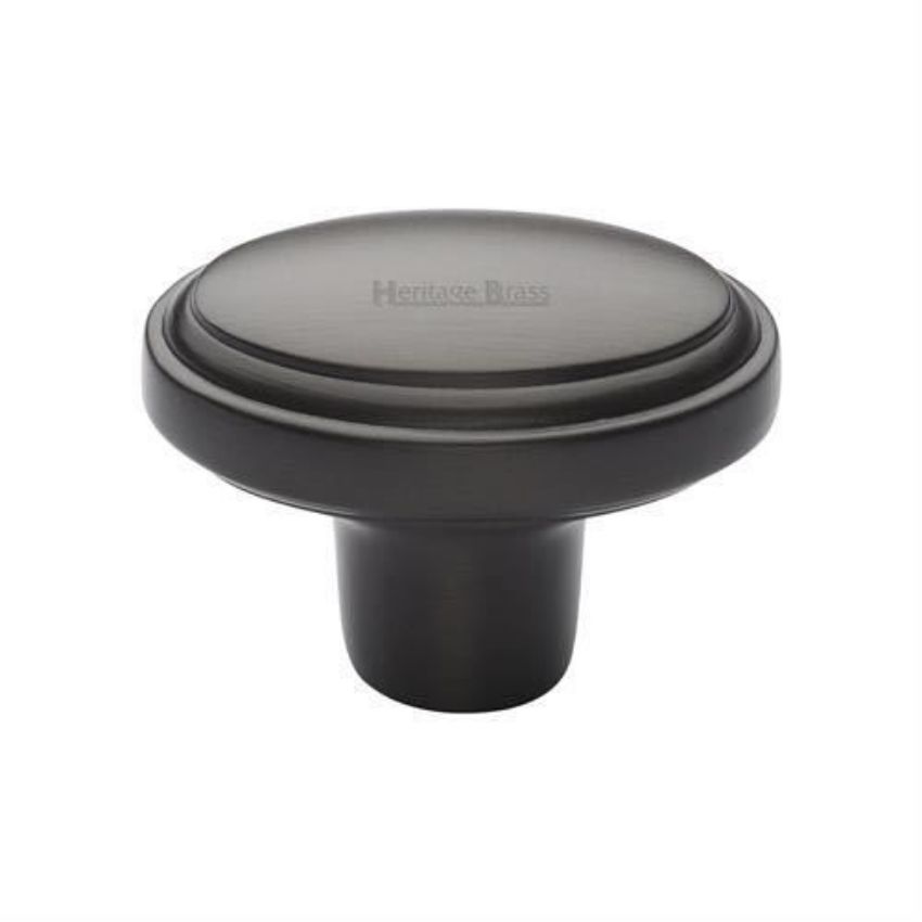 Stepped Oval Cabinet Knob in Matt Bronze Finish - C3975 41-MB