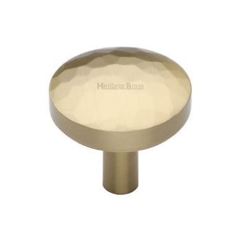 Hammered Cabinet Knob in Satin Brass Finish - C3877-SB Hammered Cabinet Knob in Satin Brass Finish - C3877-SB