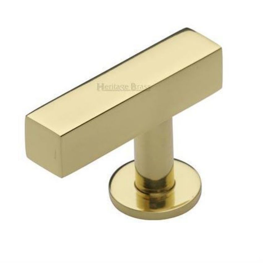 Offset Square Cabinet Knob in Polished Brass Finish - C4760 44-PB