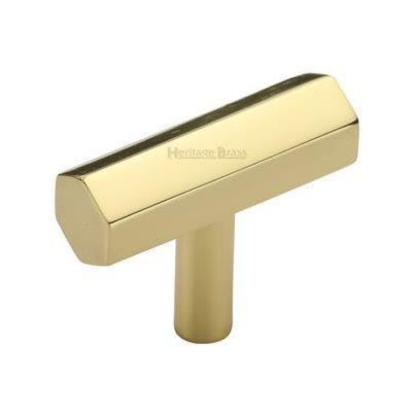 Hexagon Bar Cabinet Knob in Polished Brass Finish - C2235-PB