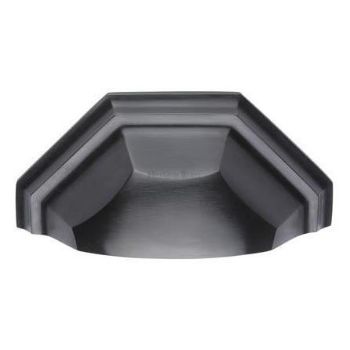 Traditional Cup Pull Handle in Matt Black Finish - C2768-BKMT  Traditional Cup Pull Handle in Matt Black Finish - C2768-BKMT