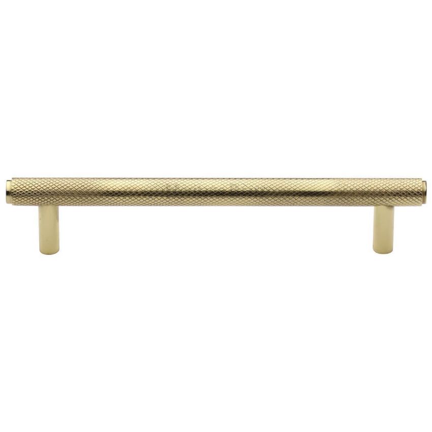 Knurled Cabinet Pull Handle in Polished Brass Finish - V4458-PB