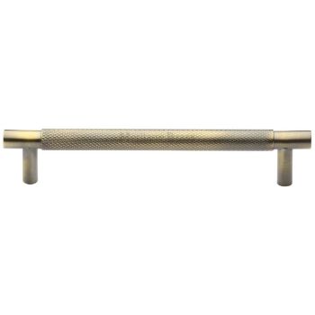 Partial Knurled Cabinet Pull Handle in Antique Brass Finish - V4461-AT  Partial Knurled Cabinet Pull Handle in Antique Brass Finish - V4461-AT