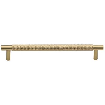 Partial Knurled Cabinet Pull Handle in Satin Brass Finish - V4461-SB Partial Knurled Cabinet Pull Handle in Satin Brass Finish - V4461-SB