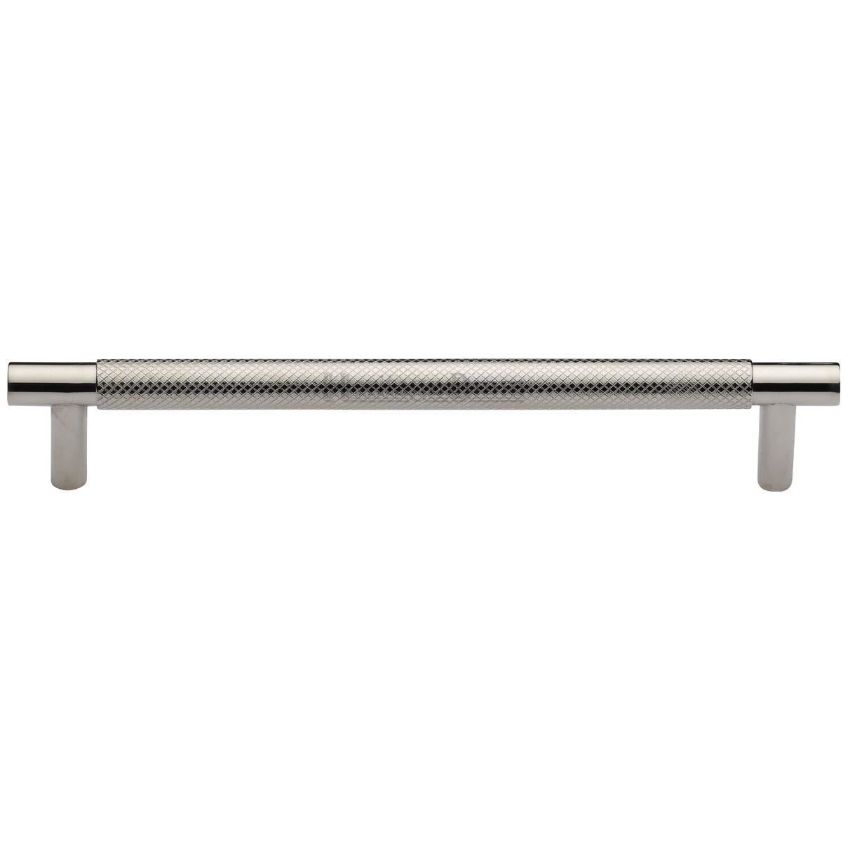 Partial Knurled Cabinet Pull Handle in Polished Nickel Finish - V4461-PNF