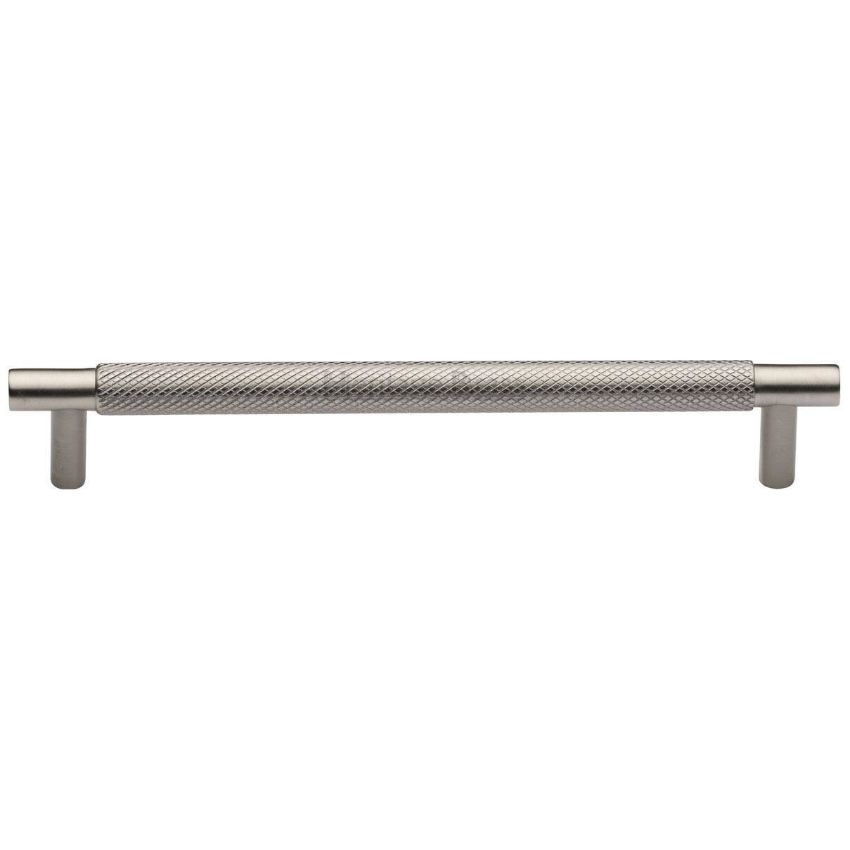 Partial Knurled Cabinet Pull Handle in Satin Nickel Finish - V4461-SN
