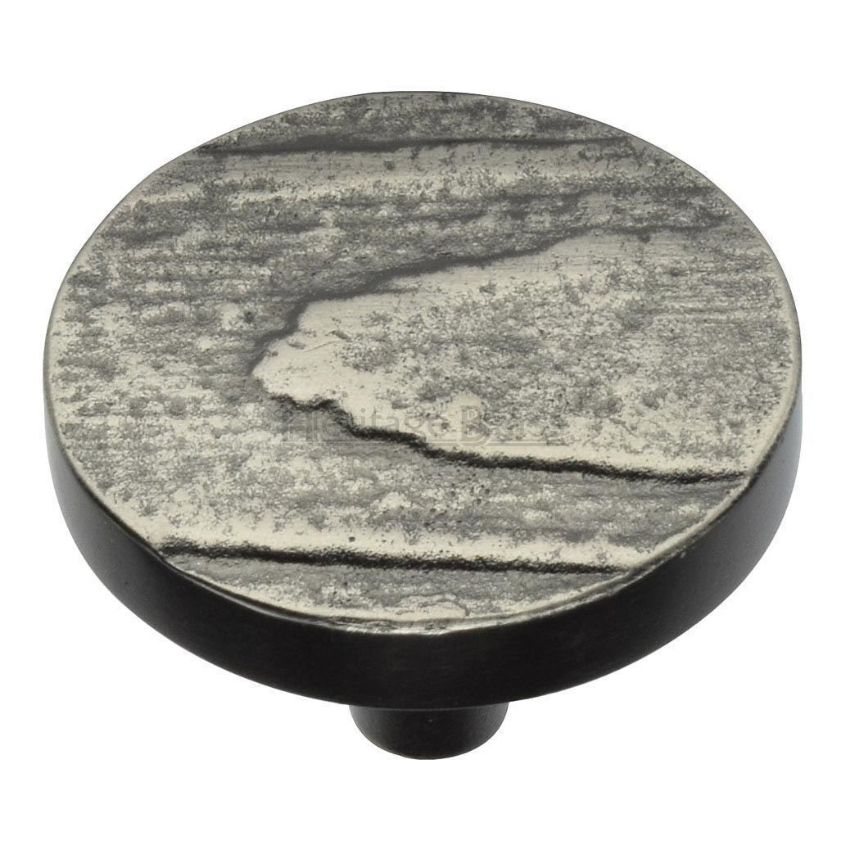 Round Pine Cabinet Knob in an Aged Nickel Finish- C3697-AN 