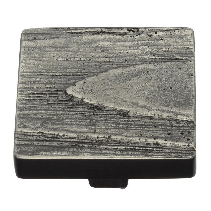 Square Pine Cabinet Knob in an Aged Nickel Finish- C3664-AN