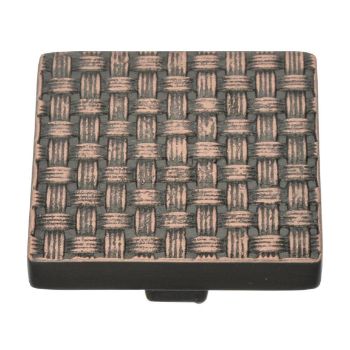 Square Weave Cabinet Knob in an Aged Copper Finish- C3631-AC Square Weave Cabinet Knob in an Aged Copper Finish- C3631-AC
