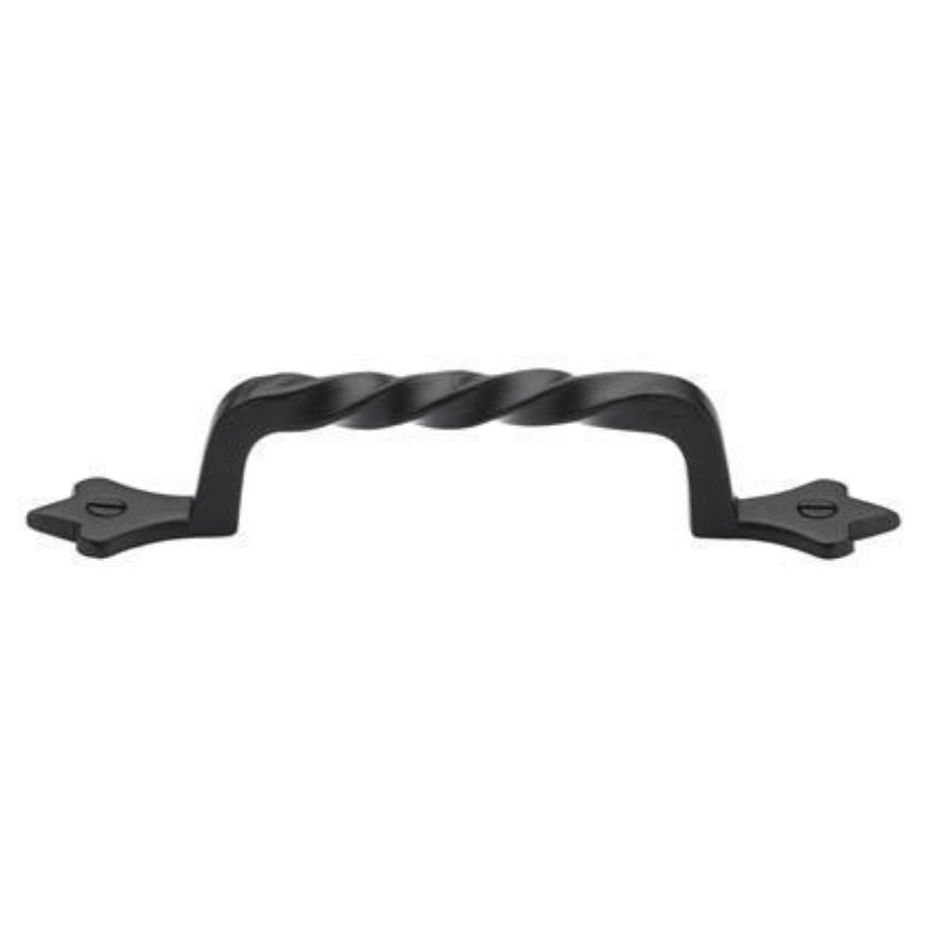 Smooth Black Iron Twist Cabinet Handle - FB370 