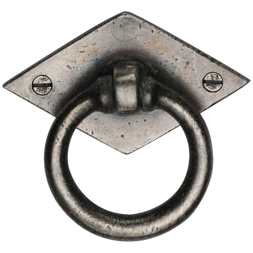 White Bronze Diamond Cabinet Ring Drop Pull - WM6301