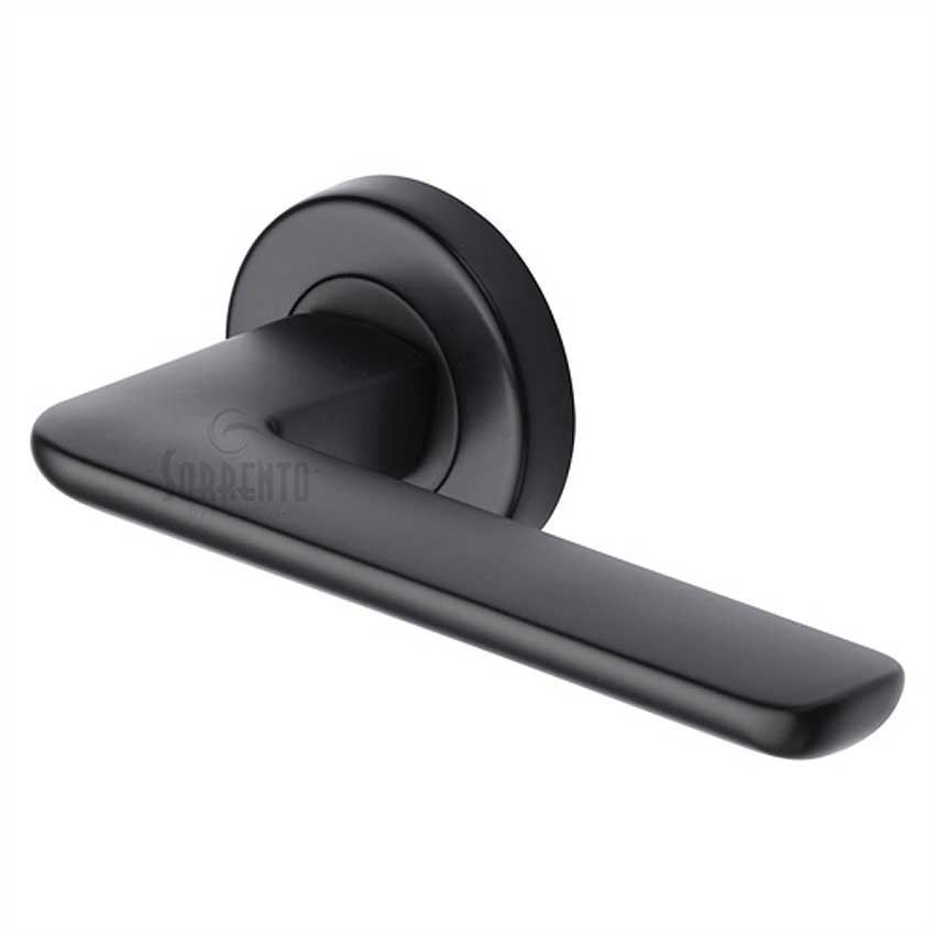 Sorrento Trino Door Handles in Matt Black - SC-5352-BLK