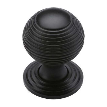 Reeded Design Cabinet Knob in Matt Black Finish - V973-BKMT Reeded Design Cabinet Knob in Matt Black Finish - V973-BKMT