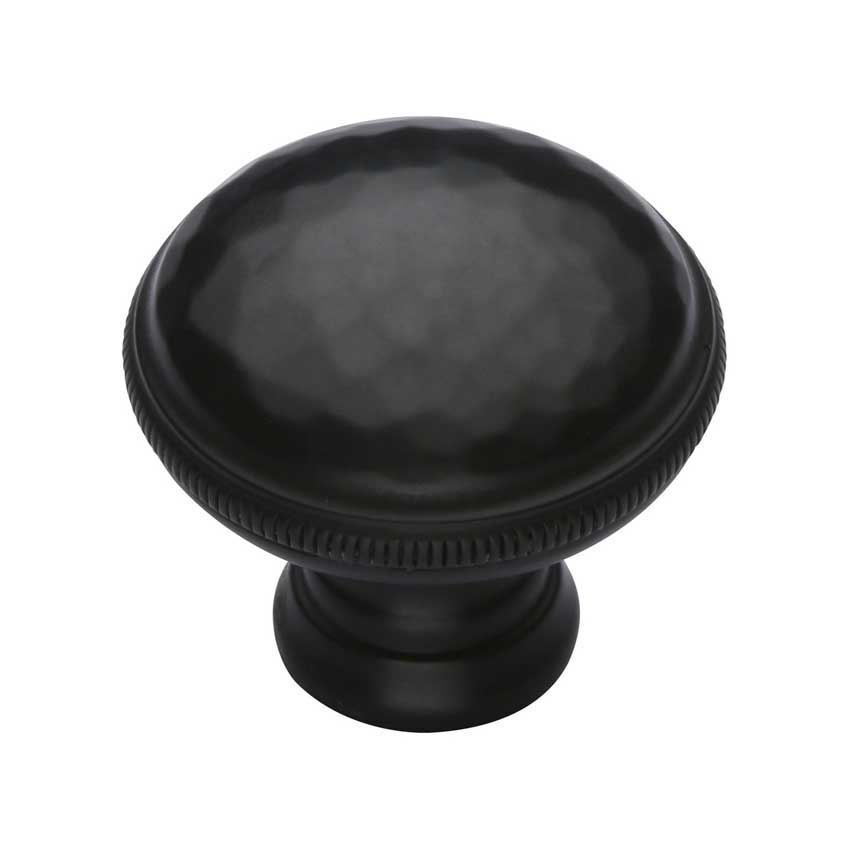 Hand Beaten Design Cabinet Knob in Matt Black - C4545-BKMT