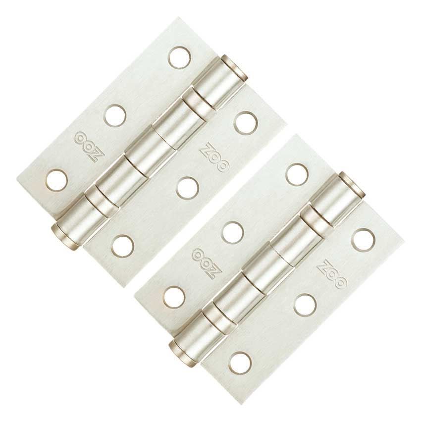 3" (76mm) Satin Nickel Ball Bearing Hinges - ZHS32SN