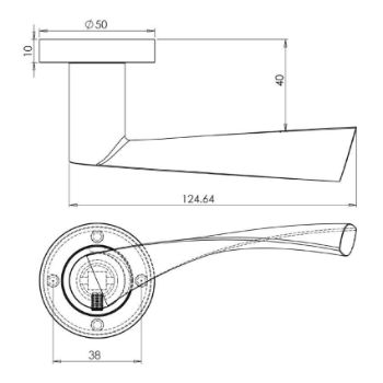 Nero Vecta Lever on Rose in Matt Black - JMB501_TECH DWG