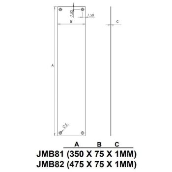 Nero Push Plate in Matt Black - JMB81_TECH DWG