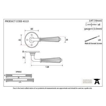 Hinton Lever on Rose in Polished Nickel - 45321_TECH DWG