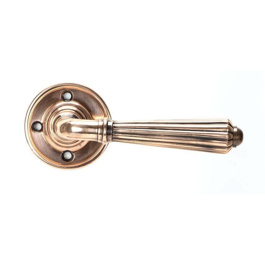 Hinton Lever on Rose in Polished Bronze - 45333_01