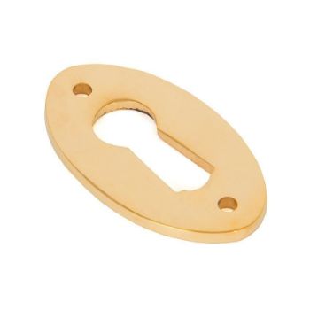 Period Oval Escutcheon in Polished Brass - 83812