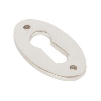 Period Oval Escutcheon in Polished Nickel - 83810