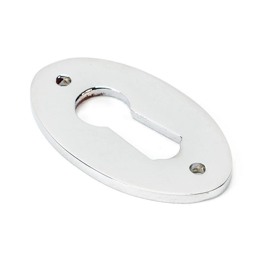 Period Oval Escutcheon in Polished Chrome - 90280