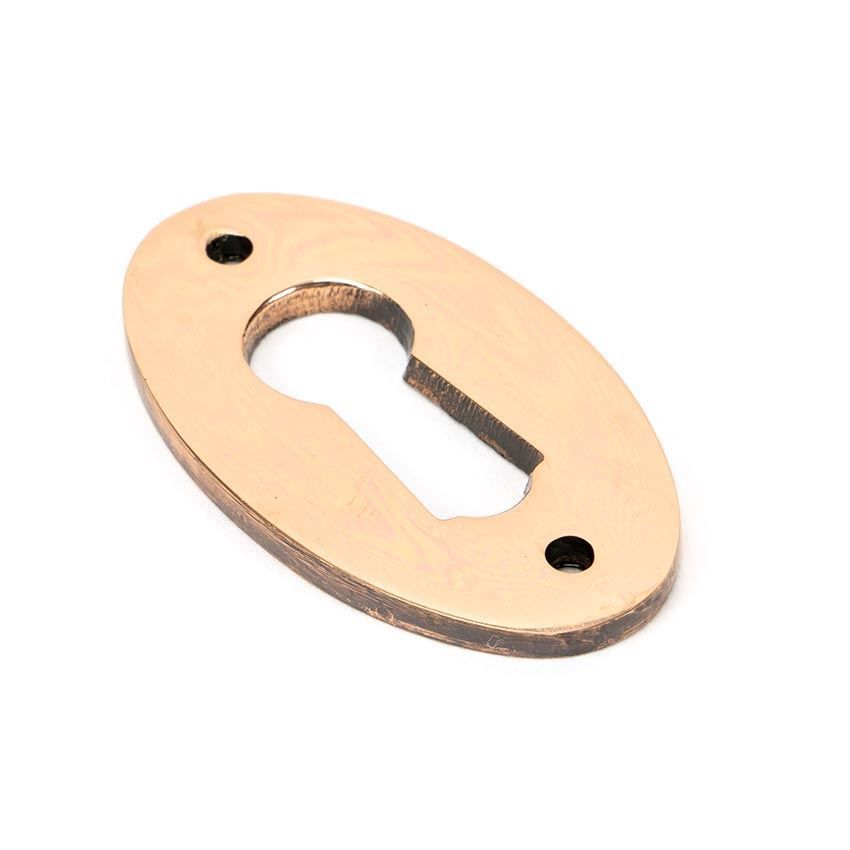 Period Oval Escutcheon in Polished Bronze - 91927 