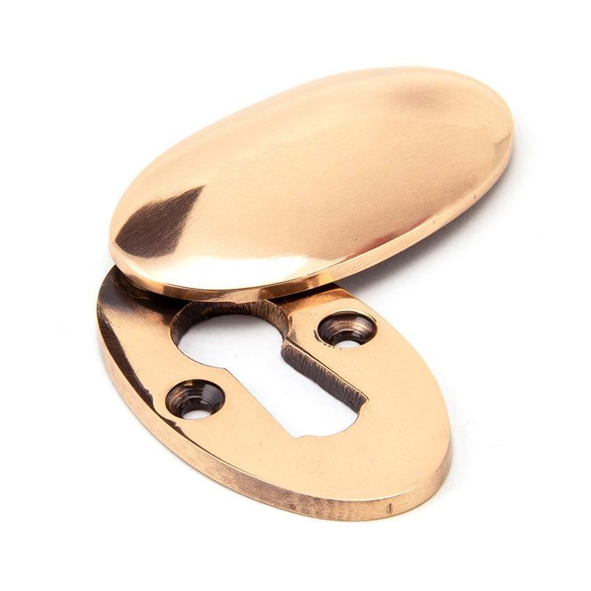 Period Oval Escutcheon and Cover in Polished Bronze - 91992
