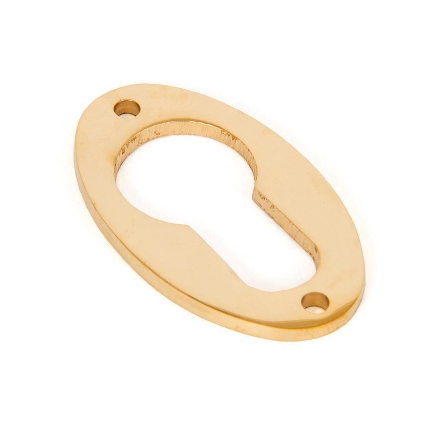 Period Oval EURO Escutcheon in Polished Brass - 83815