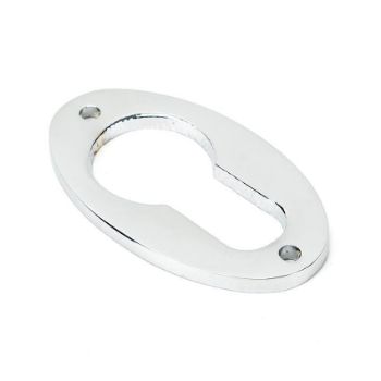 Period Oval EURO Escutcheon in Polished Chrome - 90279