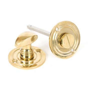 Round Bathroom Thumb turn in Polished Brass - 83825