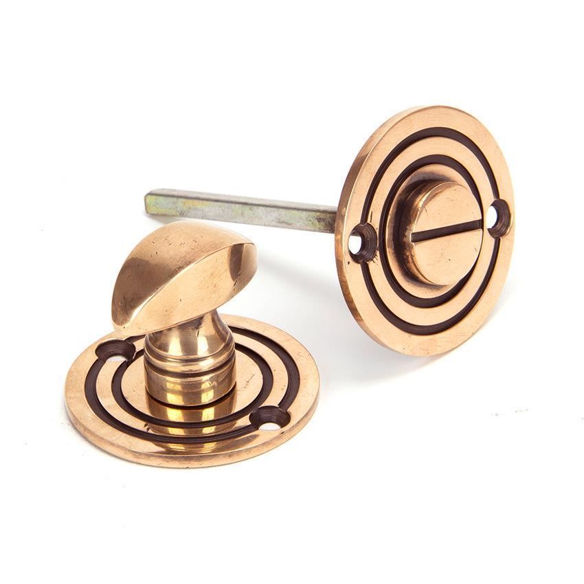 Round Bathroom Thumb turn in Polished Bronze - 91930