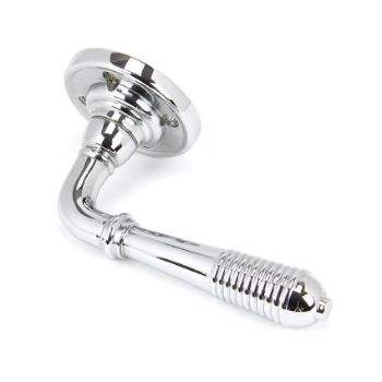 Reeded Lever on Rose in Polished Chrome - 90007_01