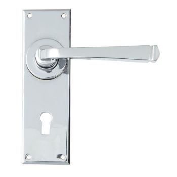 Period Avon Lock Handle in Polished Chrome - 90359