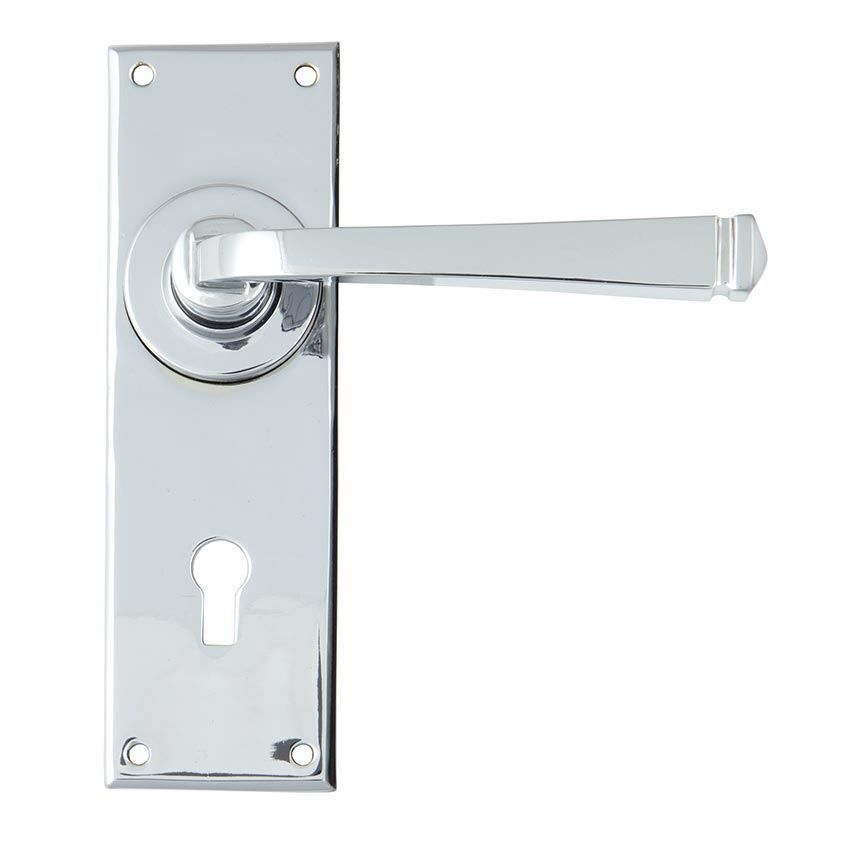 Period Avon Lock Handle in Polished Chrome - 90359