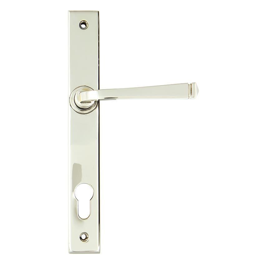 Period Avon EURO Slim-line Sprung Espag Handle in Polished Nickel - 90356